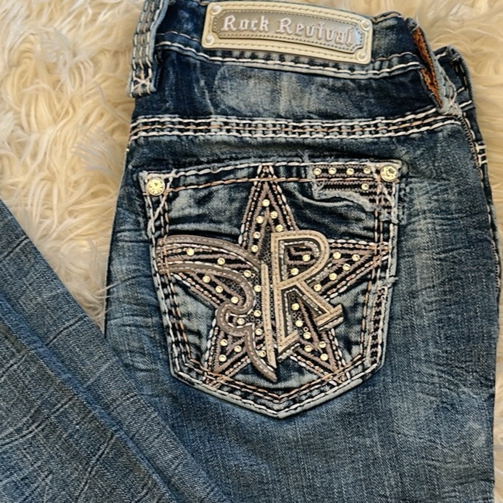 Rock Revival Women's Distressed Blue Skinny Jeans